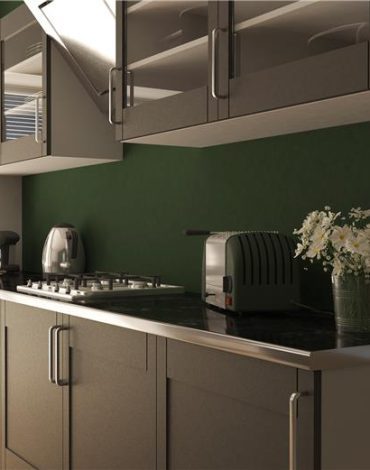 Freshly painted kitchen cabinets in Arizona home