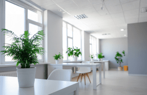 Professional painters preparing walls for commercial painting